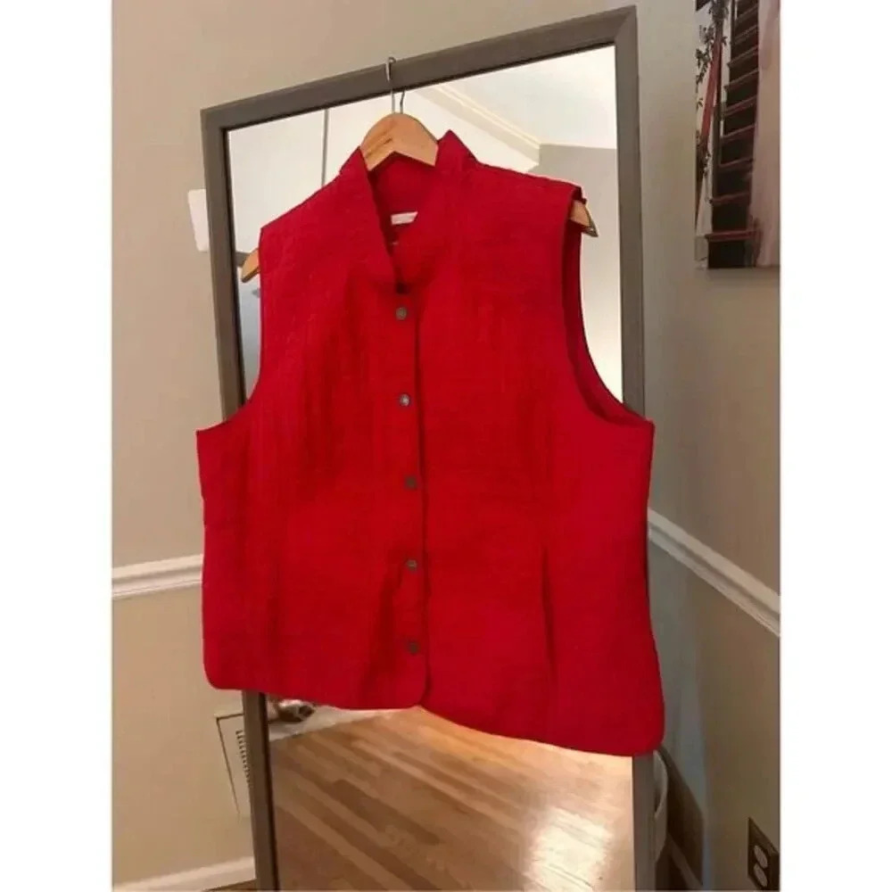 Liz Golf Quilted Athletic Vest Vibrant Pink Extra Large